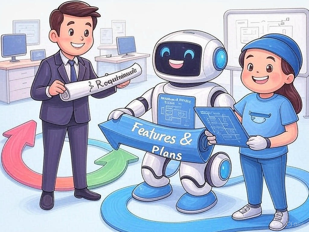 Synchronization Workflow showing VIBEcoder's alignment between business goals and AI tasks